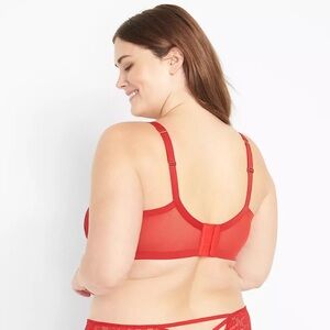 Cacique Vibrant Orange Satin Scalloped Bra 46DDD